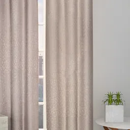 Aura Grey & Brown Floral Room Darkening Door Curtain-image-44
