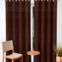 Kuber Industries Brown 2 Pieces Ethnic Motifs Room Darkening Door Curtain-image-40