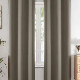 HOMEMONDE Grey Set of 2 Black Out Long Door Curtain-image-70