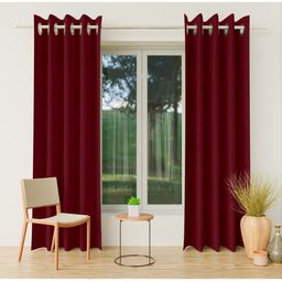 CURIOUS LIFESTYLE Maroon Set of 2 Room Darkening Door Curtain-49