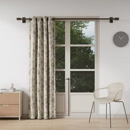 DDecor Brown & White Floral Door Curtain-34
