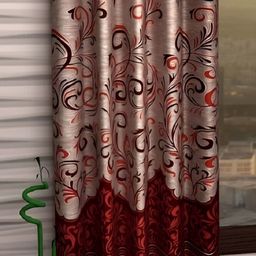 Panipat Textile Hub Maroon Ethnic Motifs Door Curtain-image-23