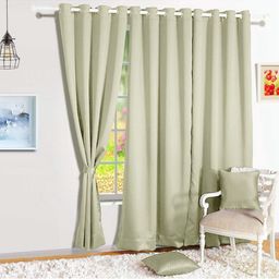 BFAM Beige Sheer Long Door Curtain-image-66