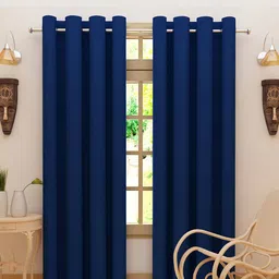 DREAM CARE Blue 2 Pieces Black Out Window Curtains-image-31