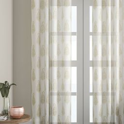 Aura Beige & White Floral Printed Sheer Door Curtain-image-27