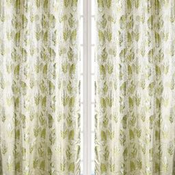 Fresh From Loom Green Set of 2 Floral Room Darkening Window Curtains-image-92