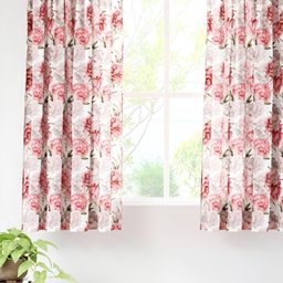 Encasa Homes White & Pink 2 Pcs Floral Sheer Window Curtain-image-44