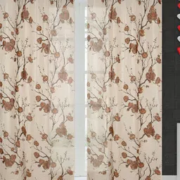 Panipat Textile Hub Brown & Beige 4 Pieces Floral Door Curtain-image-54