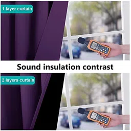 BFAM Purple 2 Pieces Black Out Long Door Curtains-image-32