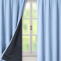 BFAM Blue & Black Sheer Window Curtain-picture-34