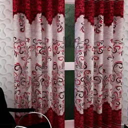 Panipat Textile Hub Red & Black 2 Pieces Ethnic Motifs Door Curtain-image-70