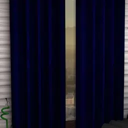 Panipat Textile Hub Blue 2 Pieces Window Curtain-image-60