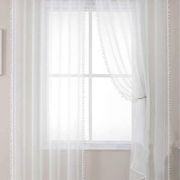 URBAN SPACE White 2 Pieces Sheer Long Door Curtain-73