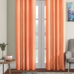 ROMEE Peach-Coloured Set of 2 Striped Room Darkening Door Curtain-image-47
