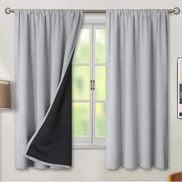 BFAM Grey Black Out Window Curtain-21