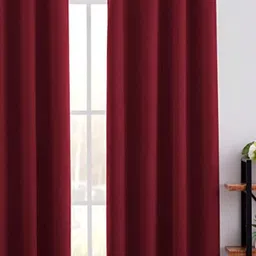 Home Sizzler Maroon Solid Black Out Long Door Curtain-14