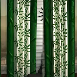 Panipat Textile Hub Green & White 4 Pieces Floral Printed Long Door Curtains-image-99