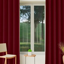 CURIOUS LIFESTYLE Maroon Set of 2 Room Darkening Long Door Curtain-31