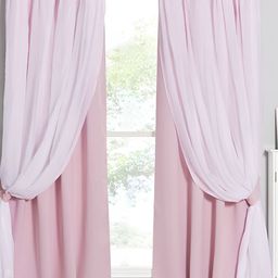 BFAM Pink & White Black Out Window Curtain-image-10