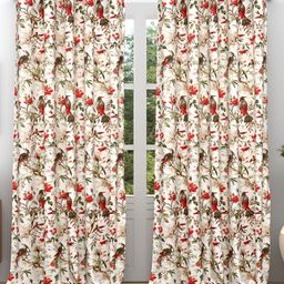 Comfowell Red & Pink 2 Pcs Floral Room Darkening Door Curtain-13