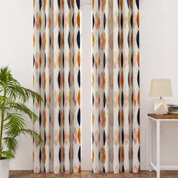 HAPPY HUES Multi Printed Long Door Curtain-36