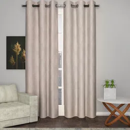 Soumya Beige Ethnic Motifs Room Darkening Cotton Door Curtain-image-32