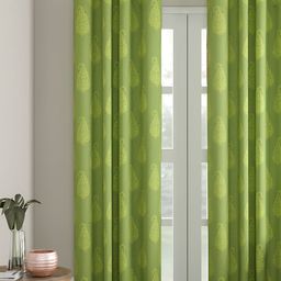 Aura Green Ethnic Motifs Printed Premium Cotton Room Darkening Long Door Curtain-4