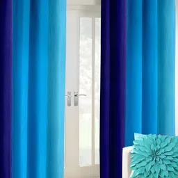 Panipat Textile Hub Blue 2 Pieces Blackout Door Curtains-picture-48