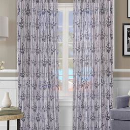 ROMEE Grey & Blue Set of 2 Floral Sheer Door Curtain-54
