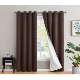 BFAM Brown & White Sheer Long Door Curtain-picture-56