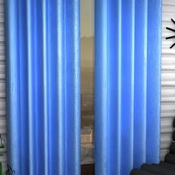 Panipat Textile Hub Blue 2 Pieces Long Door Curtains-image-77