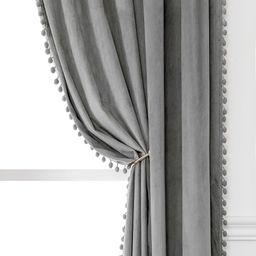 STITCHNEST Grey 2 Pieces Velvet Black Out Window Curtains-picture-24