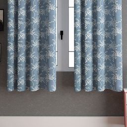 LA VERNE Grey & White 2 Pieces Floral Window Curtains-image-22