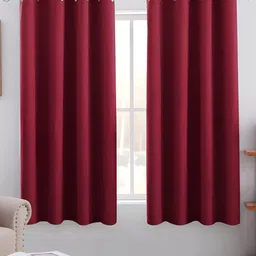 MISTIVA Red 2 Pieces Room Darkening Window Curtains-image-57