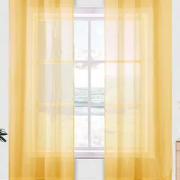 URBAN SPACE Yellow 2 Pieces Sheer Door Curtain-image-24