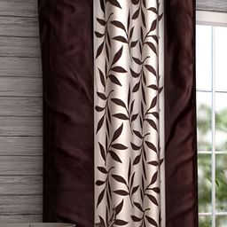 Panipat Textile Hub Brown & White Floral Printed Door Curtain-21