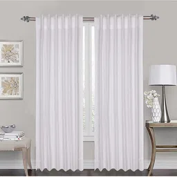 Lushomes White 2 Pieces Pure Slub Cotton Door Curtain-9