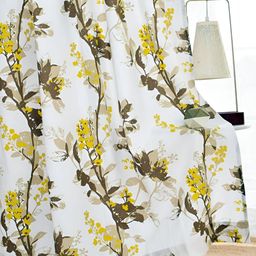 Tranquebar Home Yellow & White 2 Pieces Floral Printed Room Darkening Cotton Door Curtains-24