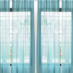 Panipat Textile Hub Blue 4 Pieces Sheer Window Curtain-image-17