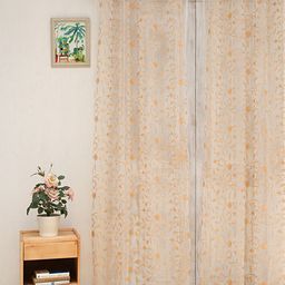 Ariana White & Gold-Toned Ethnic Motifs Sheer Door Curtain-45