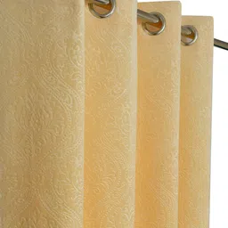 Panipat Textile Hub Beige 2 Pcs Room Darkening Long Door Curtain-image-27
