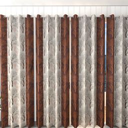 Panipat Textile Hub Brown 4 Pieces Floral Long Door Curtain-51
