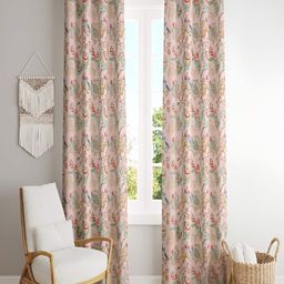 tundwal's Orange & Pink 2 Pieces Floral Room Darkening Window Curtain-26
