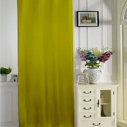 Lushomes Green Eyelet Black Out Satin Door Curtain-image-55