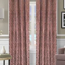ROMEE Brown Set of 2 Room Darkening Long Door Curtain-image-50
