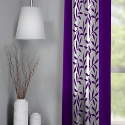 Panipat Textile Hub Purple & White Floral Window Curtain-image-101
