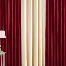 Panipat Textile Hub Maroon & Cream 3 Pieces Long Door Curtains-image-86