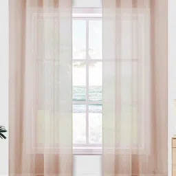 URBAN SPACE Lavender 2 Pieces Linen Sheer Door Curtain-image-58