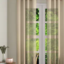 Aura Khaki Room Darkening Long Door Curtain-image-18