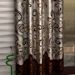 Panipat Textile Hub Brown & Beige Floral Printed Long Door Curtain-image-71